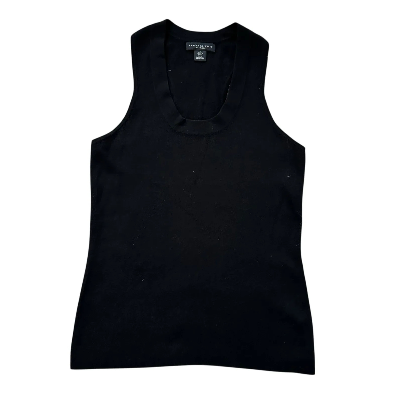 Banana Republic black cashmere knit sleeveless tank top size M - Image 13