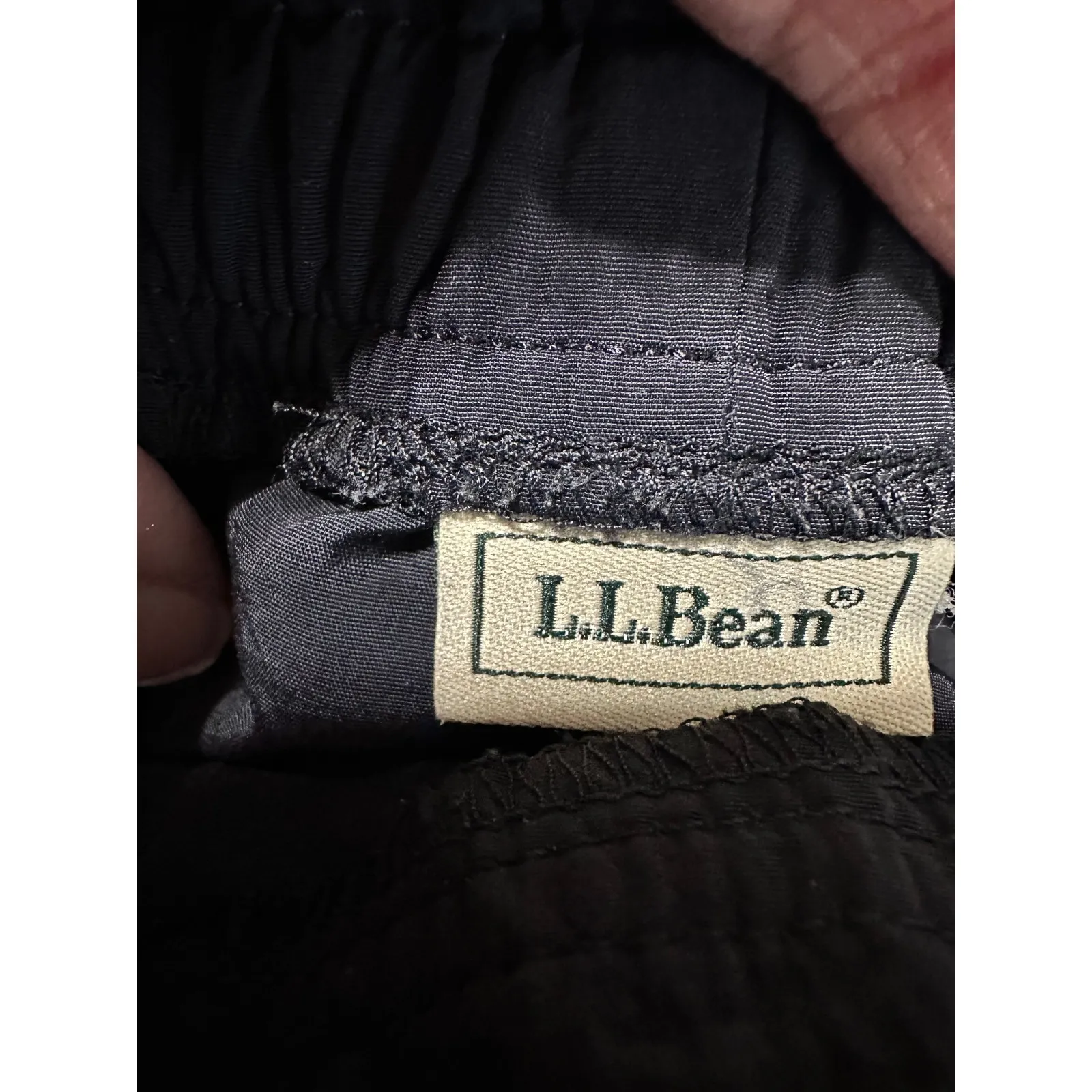 L.L. Bean Black Nylon Drawstring Waist Skirt Casual Womens Size XL - Image 4