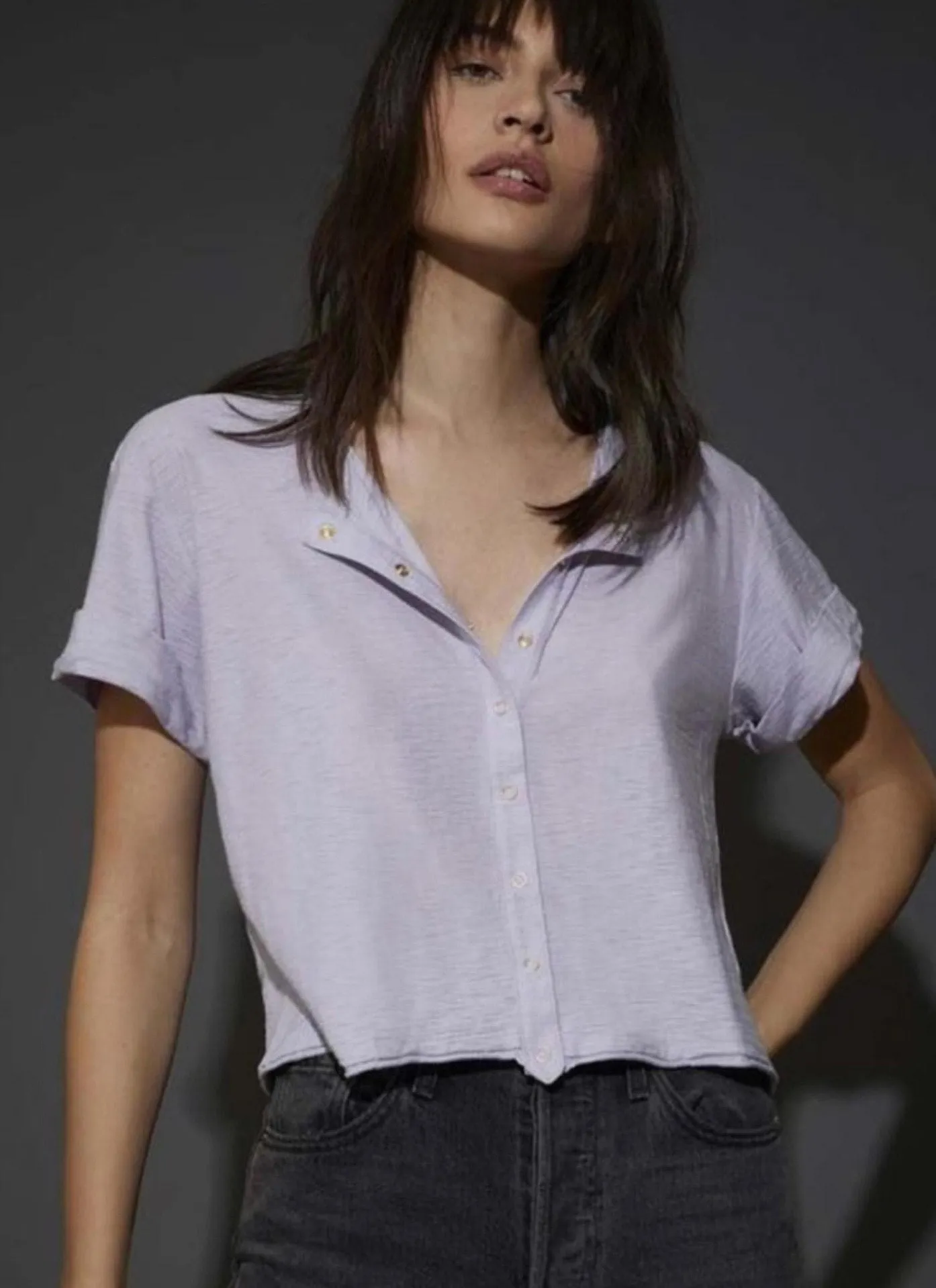 Nation LTD Rowen Cropped Henley Tee - Image 4