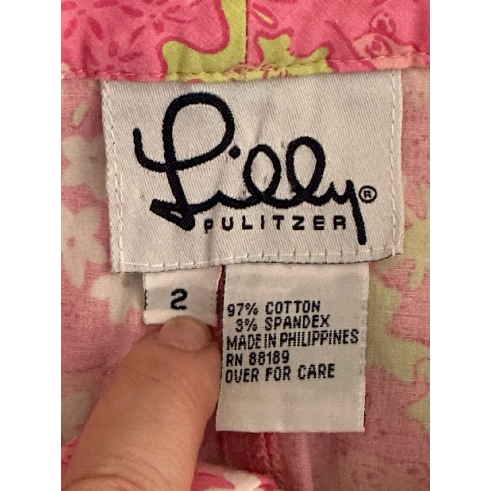 Vintage Lilly Pulitzer Capri Pants Womens 2 Stretch Happy Hippos Resortwear - Image 6