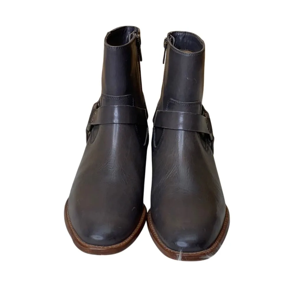 Frye Grey Dara Leather Harness Booties Boots 8B - Image 3