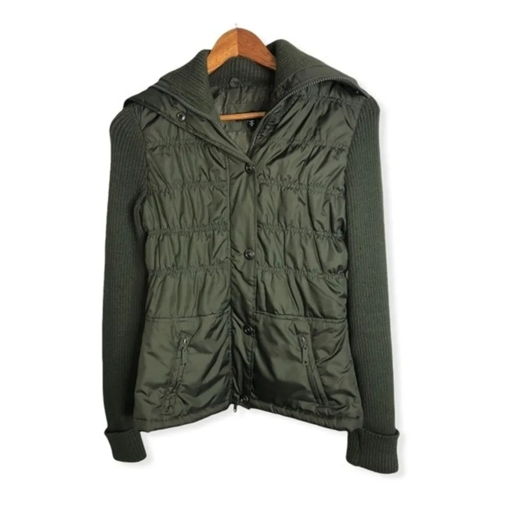 Jou Jou Olive Green Full Zip Puffer Quilted Jacket - Image 44