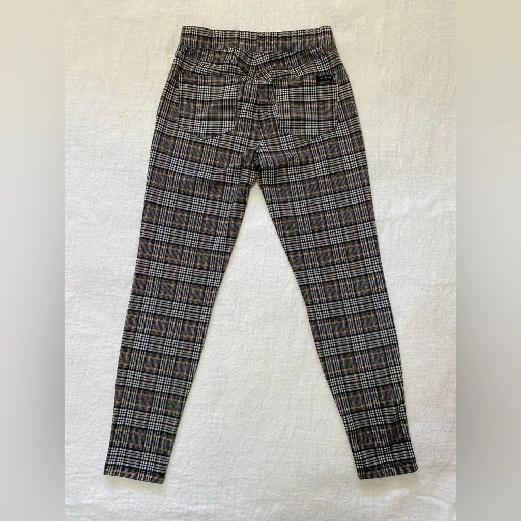 Sanctuary Anthropologie Women Small Skinny Pants Black White Beige Plaid - Image 2
