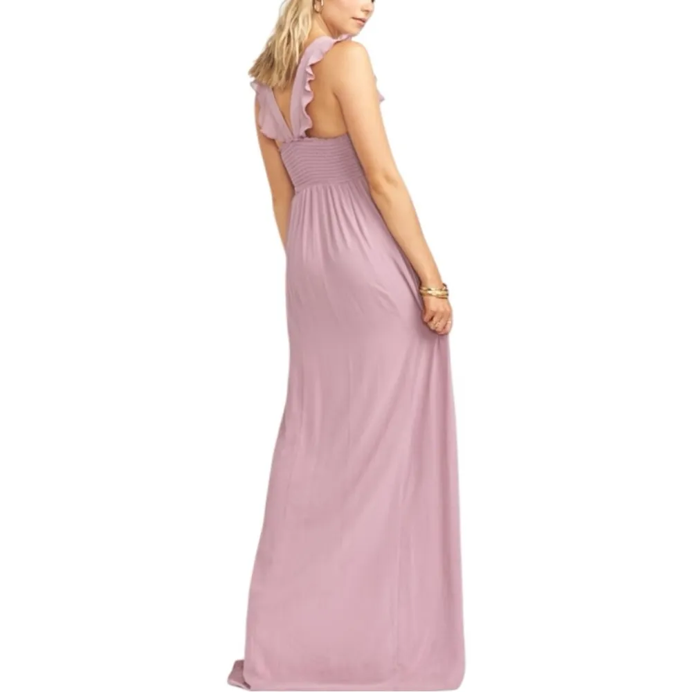 Show Me Your MuMu June Maxi Bridesmaid Dress size Small Antique Rose Chiffon - Image 2