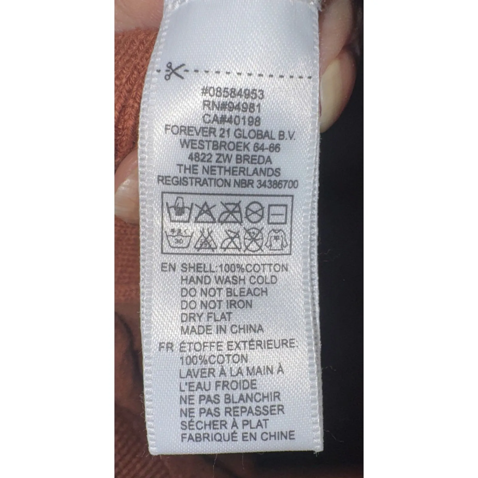 Forever 21 Sweater Women’s Teenage Rust Orange Colored 3/4 Sleeve Y2K style - Image 6