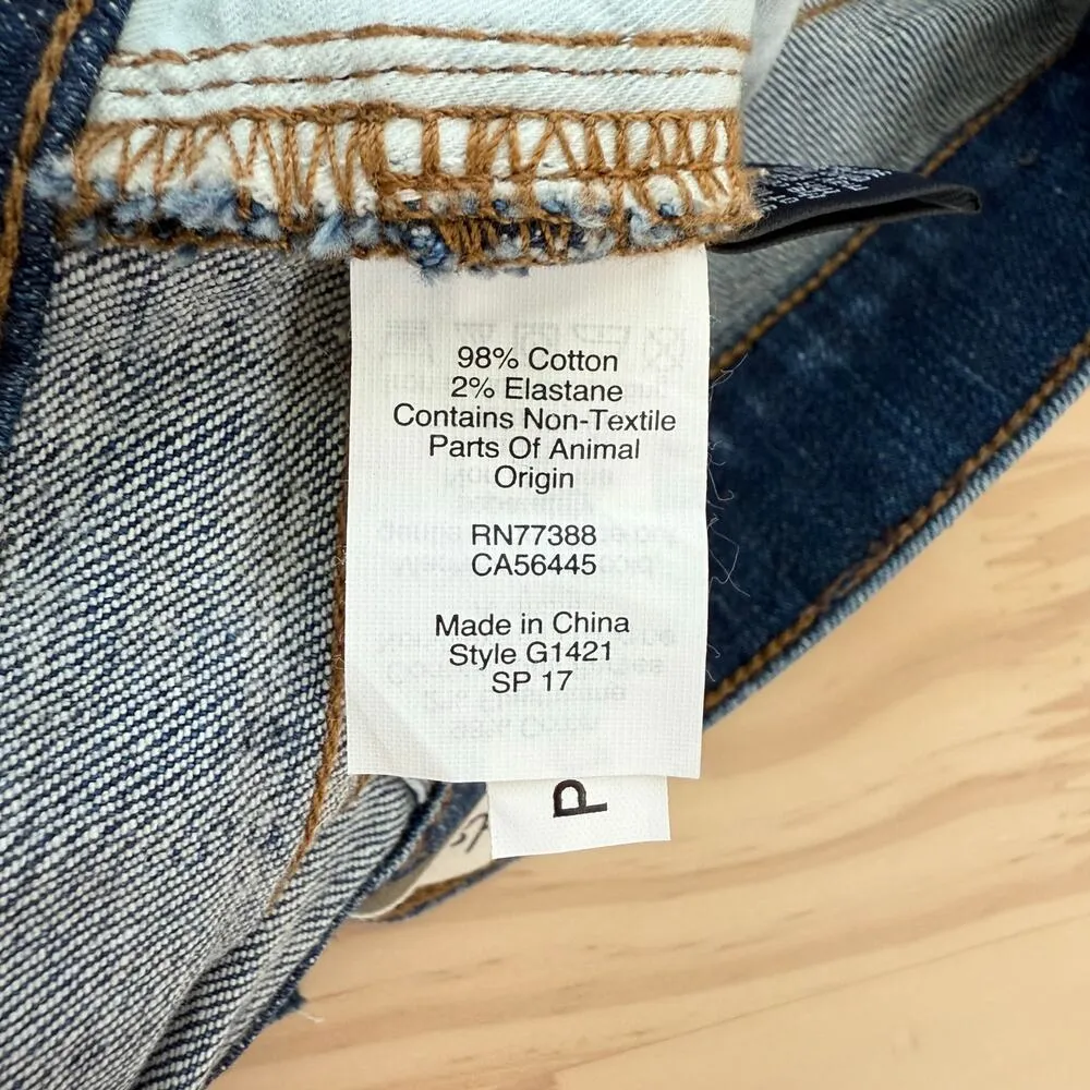 Madewell 9" High-Rise Skinny Crop Blue Jeans Cutoff Hem Distressed Knee, Size 24 - Image 11