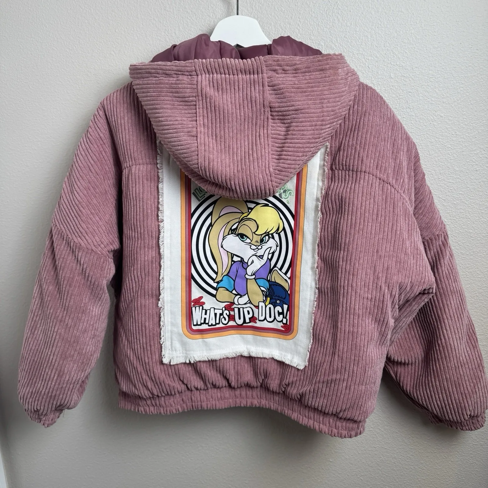 Looney Tunes Members Only Corduroy Bomber Jacket Womans Lola Bunny Pink Sz Small - Image 10