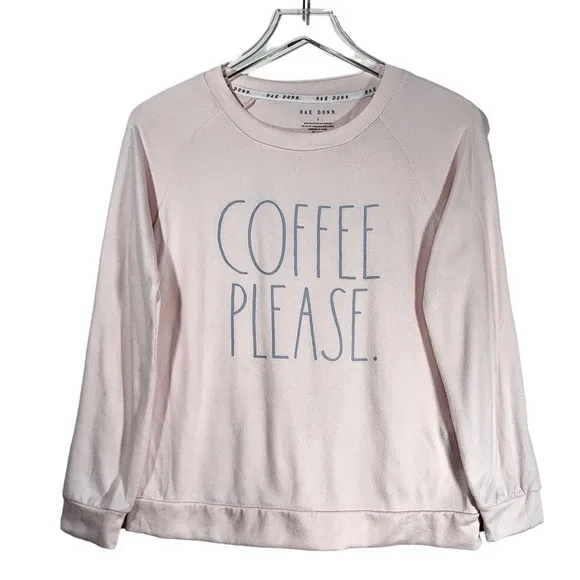 Rae Dunn Coffee Please Crew Neck Pullover Sweater in Soft Pink - Image 39