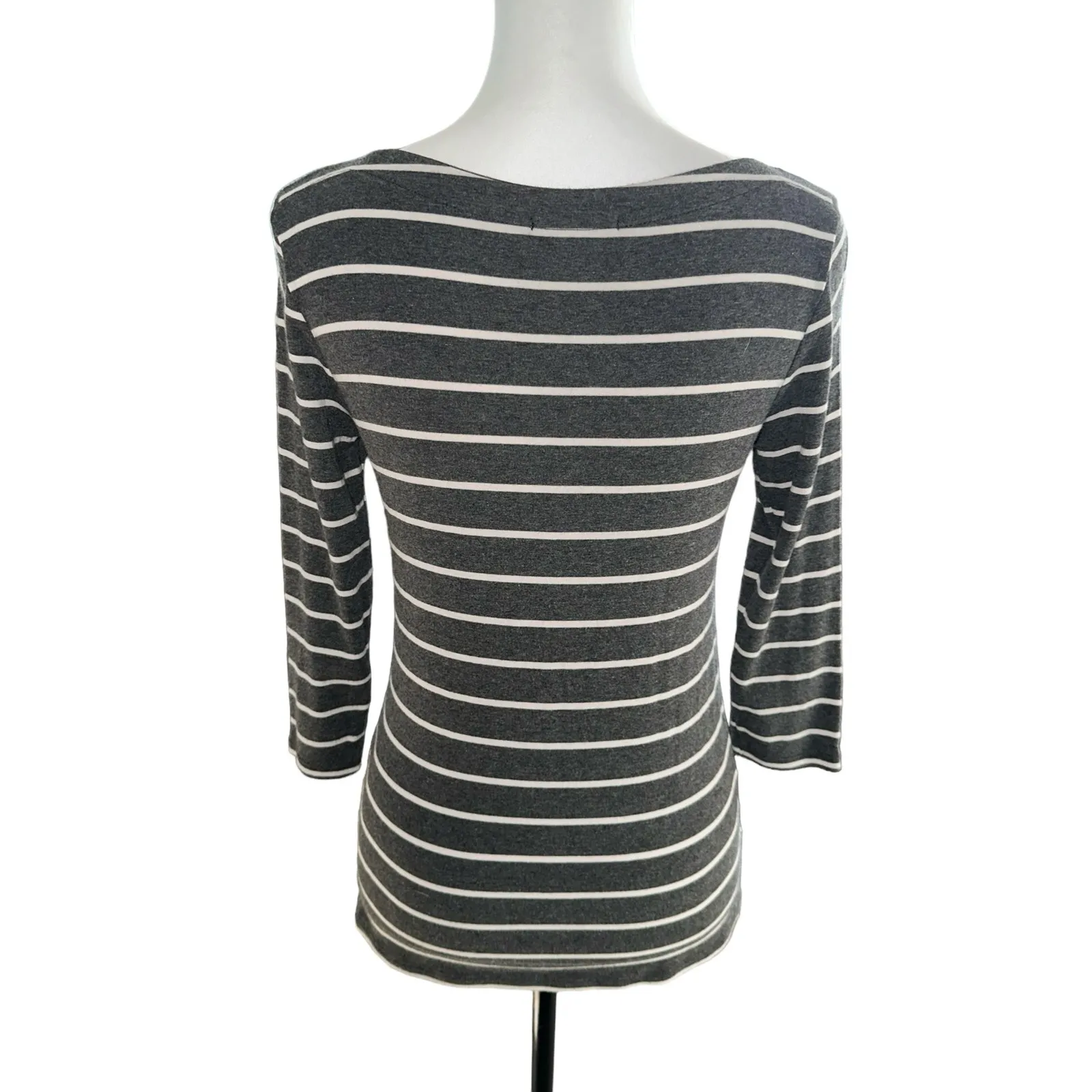 Willi Smith Gray White Medium 3/4 Sleeve top - Image 3