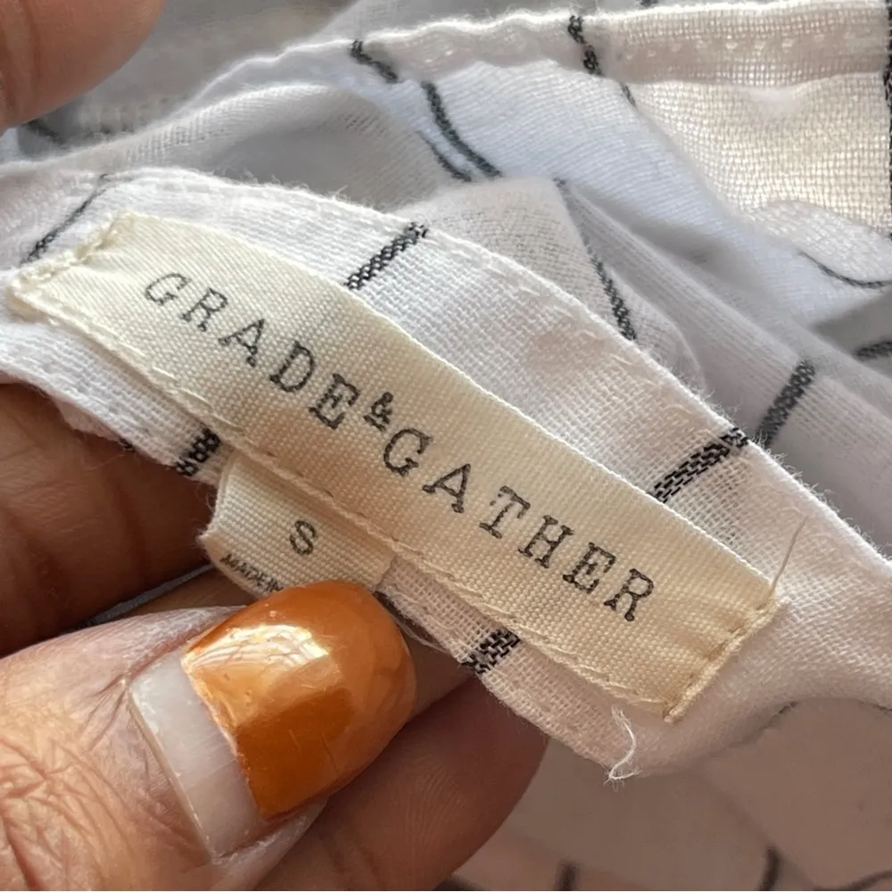 GRADE & GATHER | Striped Bell Sleeve Cropped Top Sz S - Image 8