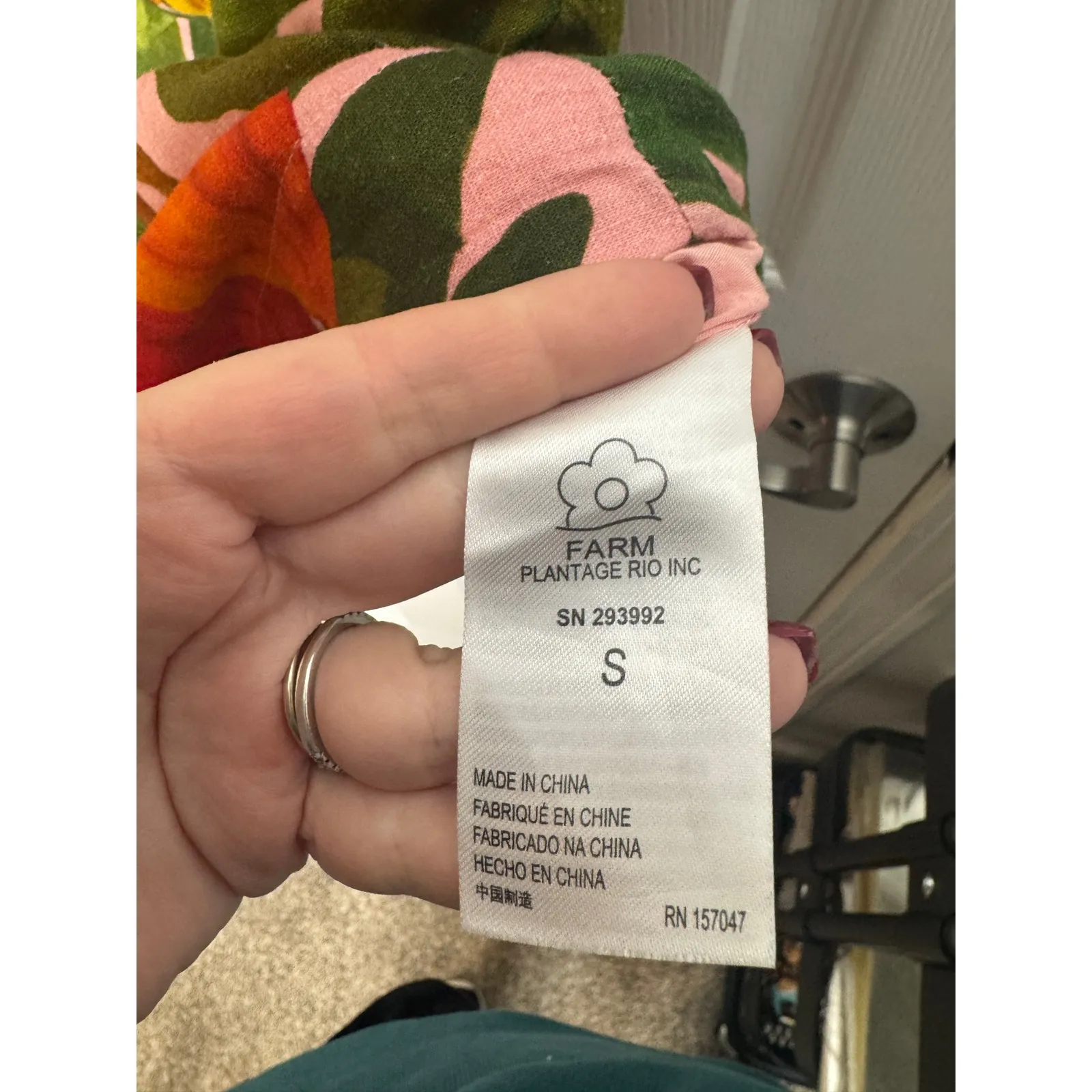 FARM RIO Cocoa Forest Cut-Out Mini Dress Size S Tropical Beachy Vacation - Image 6