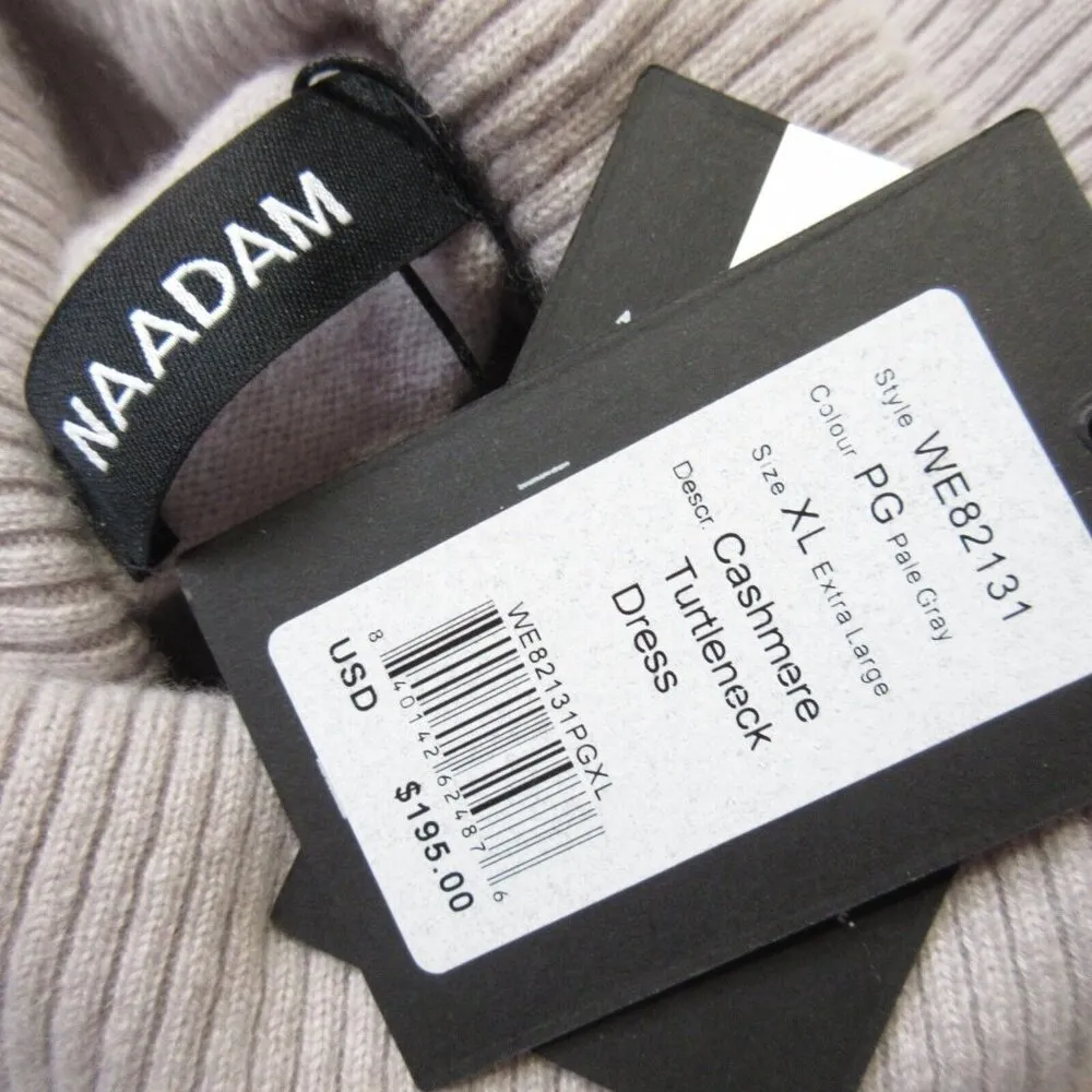 NWT Naadam Cashmere Turtleneck Dress in Pale Gray Sweater Dress XL - Image 3