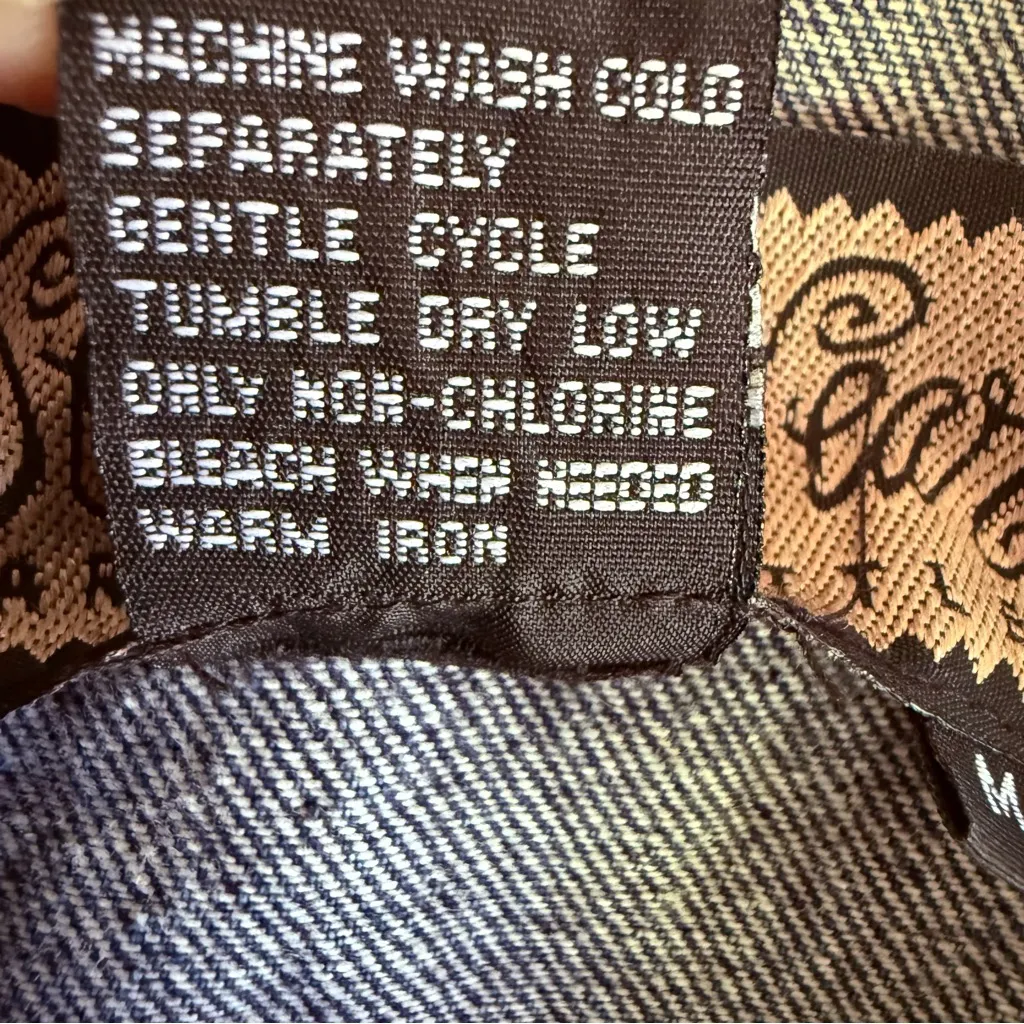 Vintage 70s Carole Little Street Wear Denim Vest Patchwork Western Boho Hippie M Blue Size M - Image 8