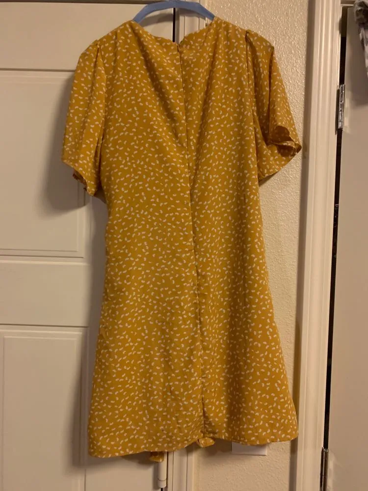 She & Sky Yellow Dotted Dress  - Image 2