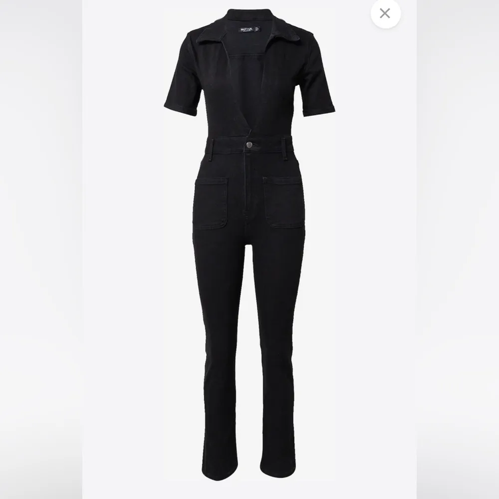 Nasty Gal Deep V Neck Denim Boilersuit - Image 2