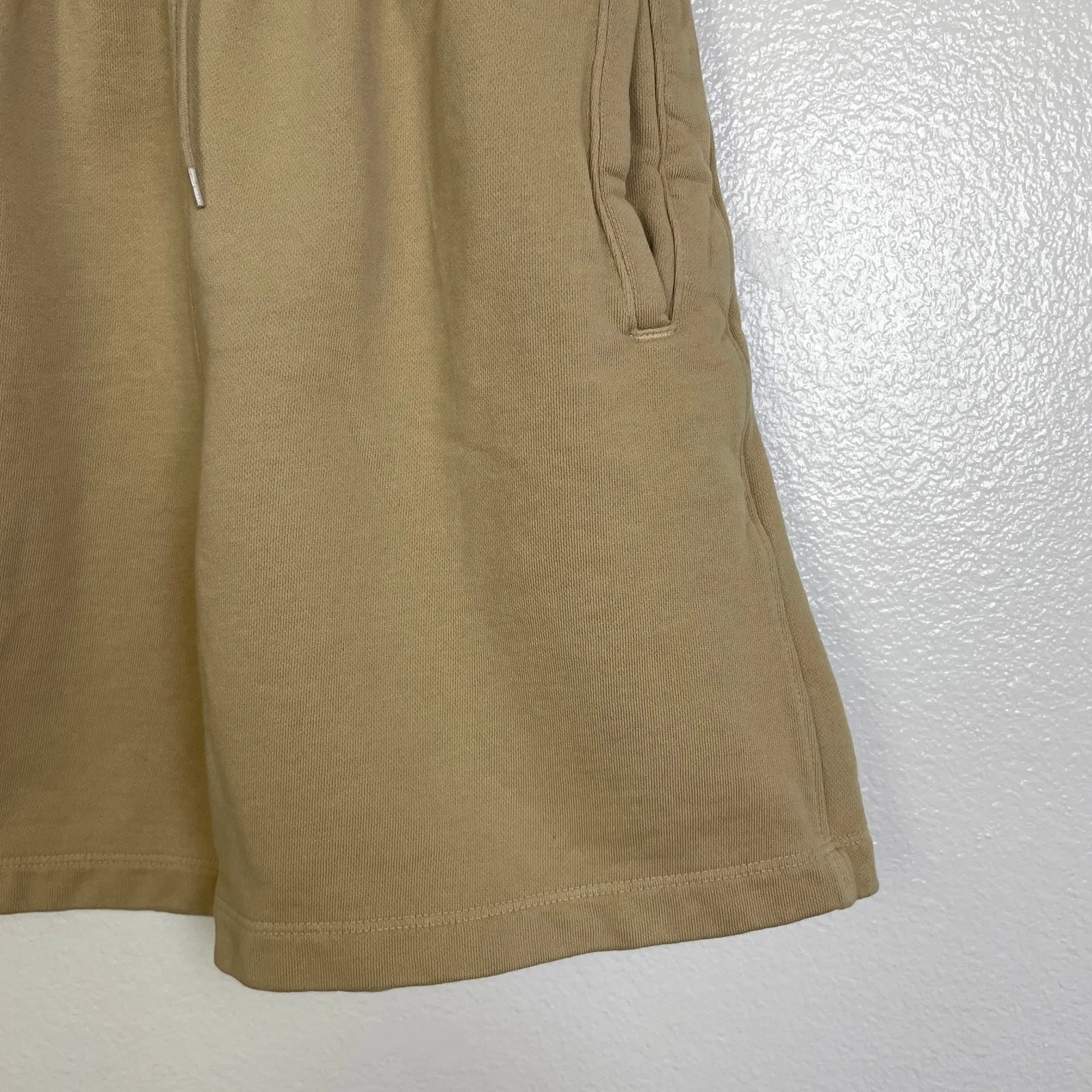 Agolde Boxing Fleece Shorts Womens Medium Tan Fleece Pull On Athleisure Lounge - Image 5