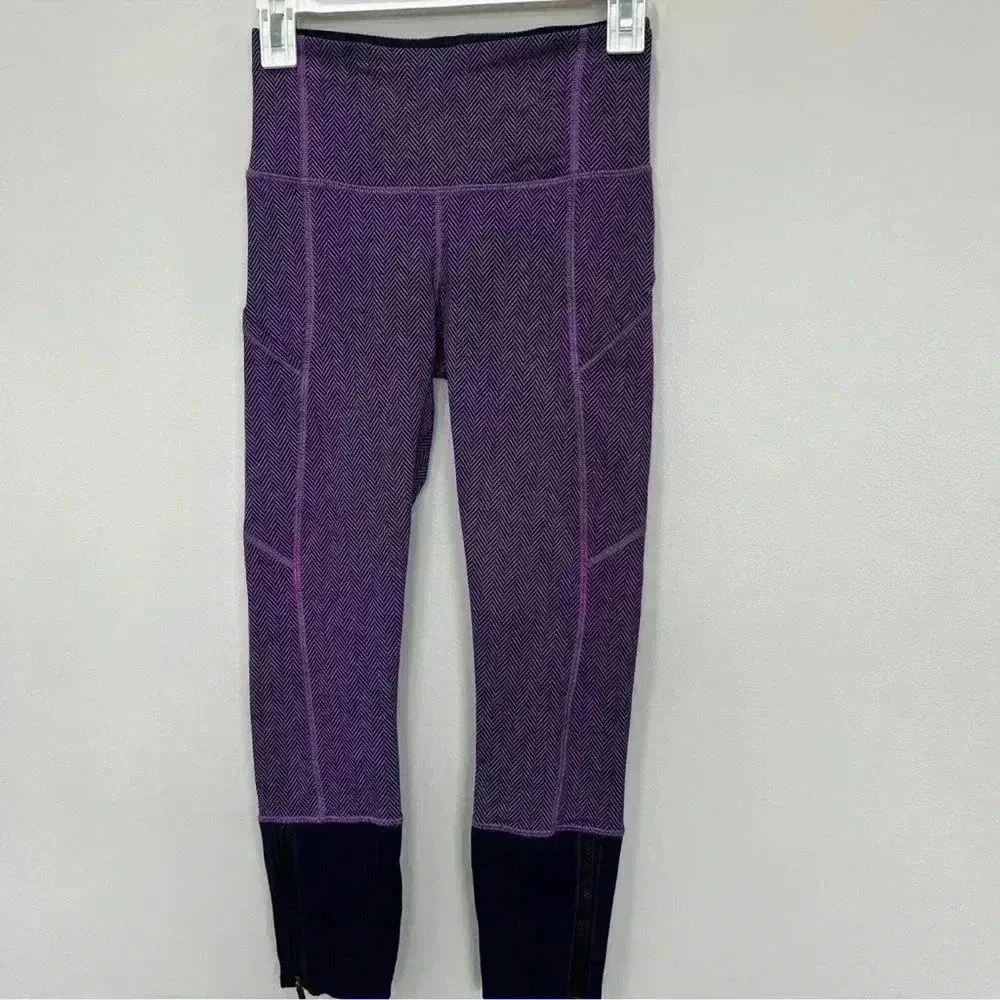 Lululemon Rebel Runner Crop Herringbone Purple 4 - Image 3