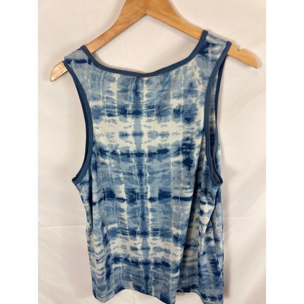 Lucky Brand Blue Tie Dye Tank Size XL - Image 6