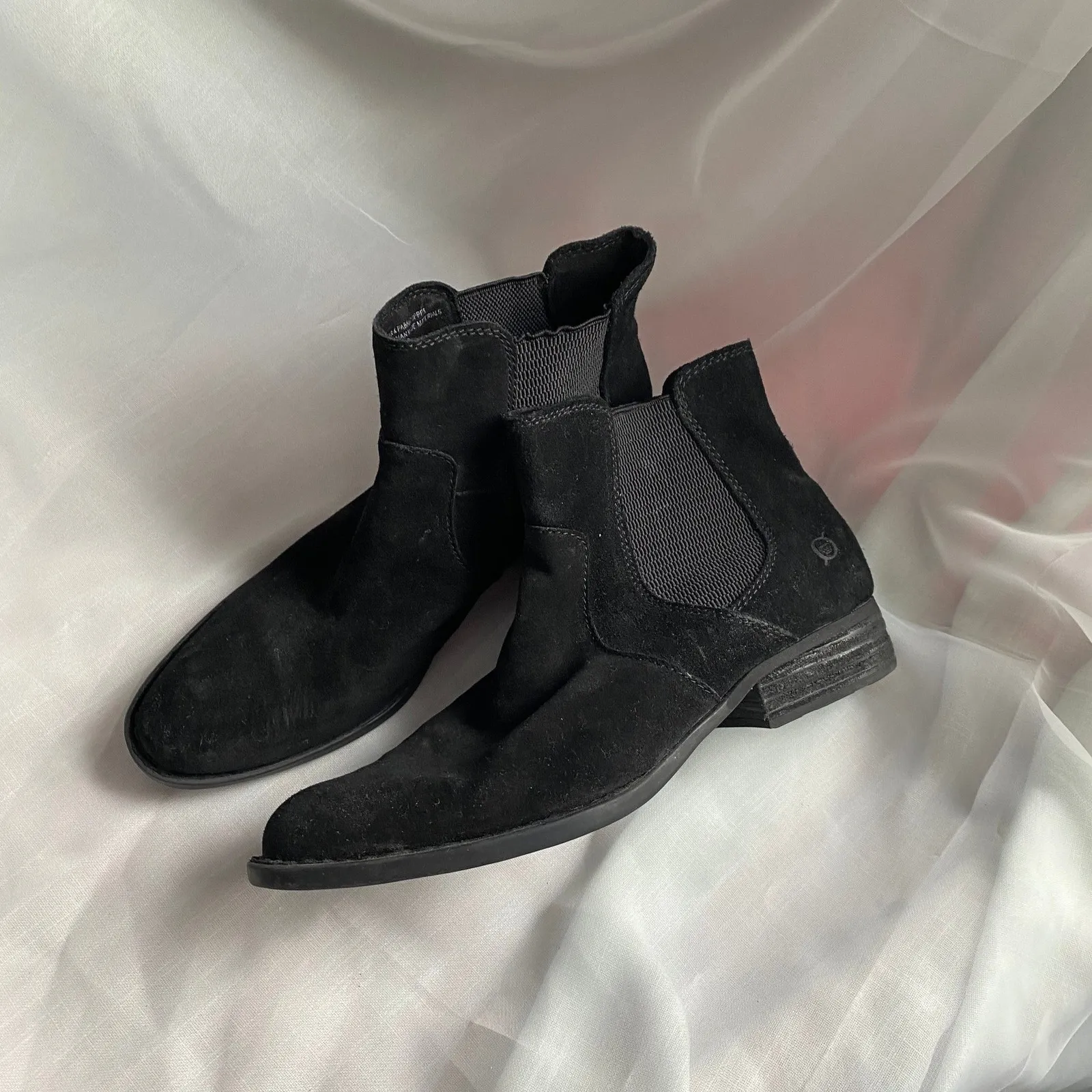 BORN Suede Chelsea Black Ankle Boots 9.5 Boho Western Heritage Capsule Cowgirl - Image 2