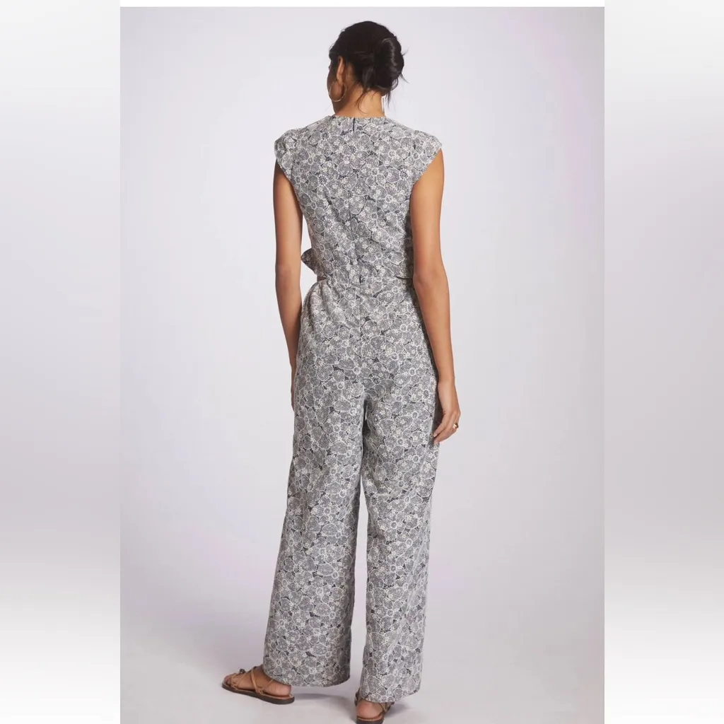 Anthropologie Helena Jumpsuit Adelyn Rae Navy Cream Floral NEW Size XS - Image 3