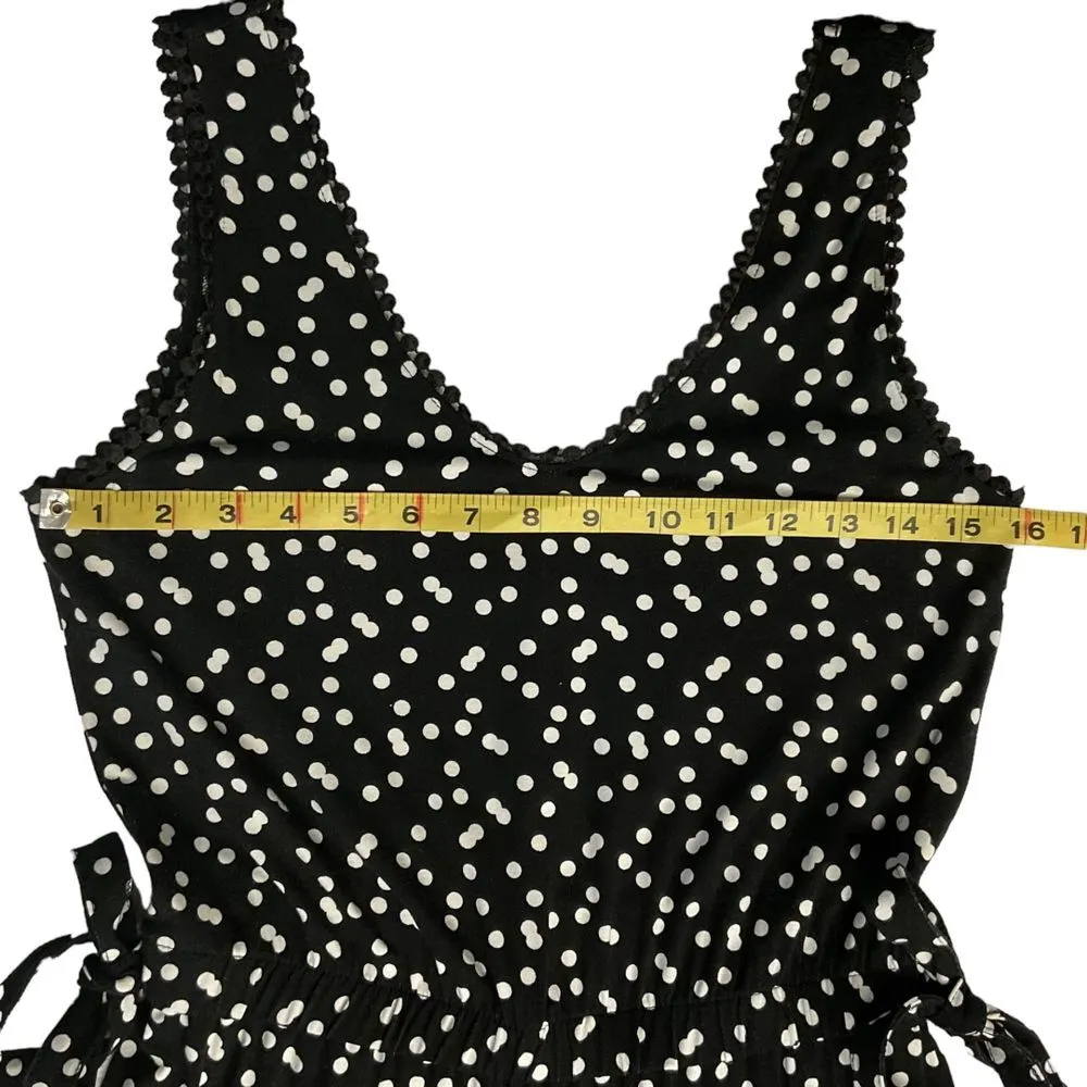Carolina Belle Women's Polka Dot Jumpsuit Size XS Black White Sleeveless Stretch - Image 4