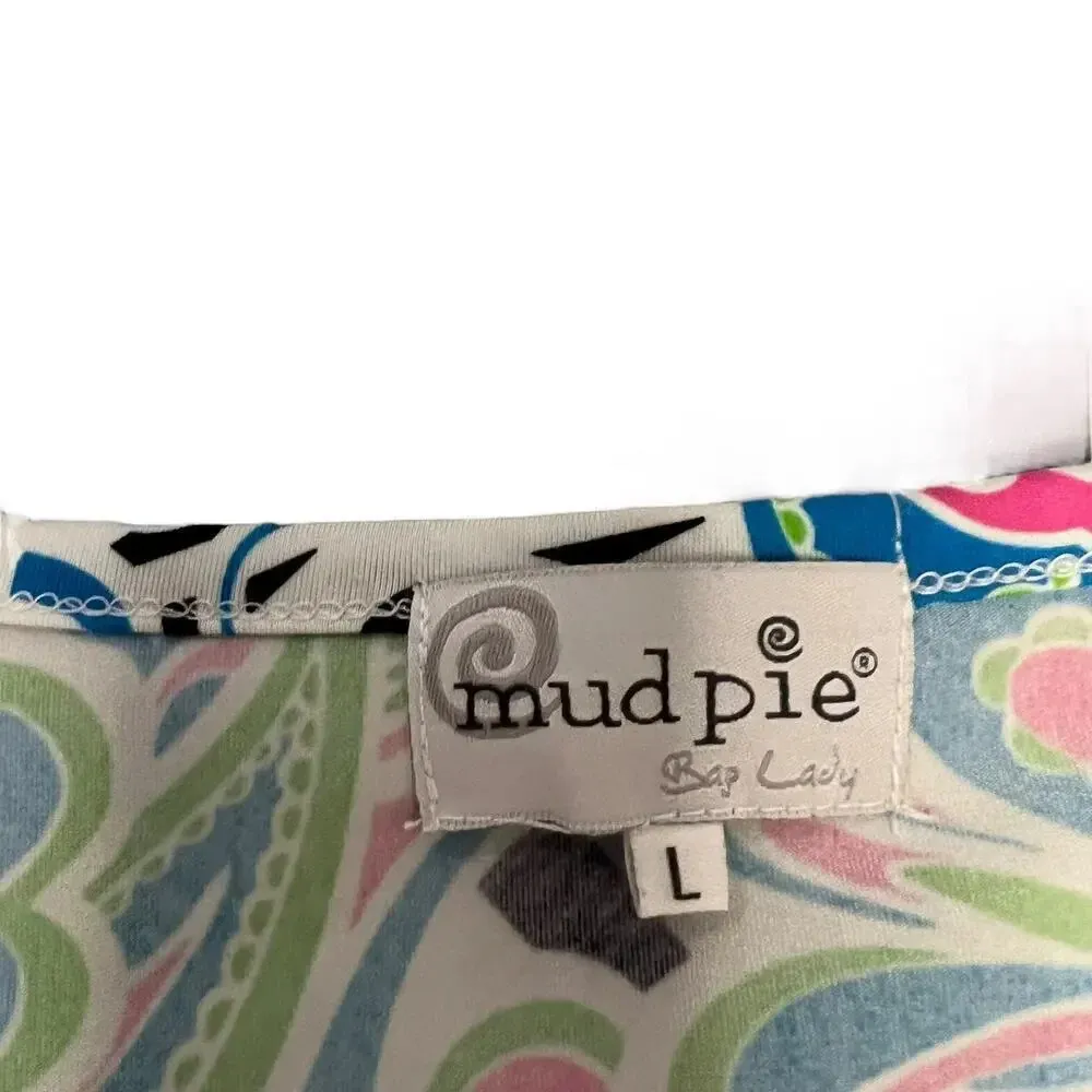 Mudpie Women's‎ Large Paisley Print Scoop Neck 3/4 Sleeve Casual Dress - Image 3