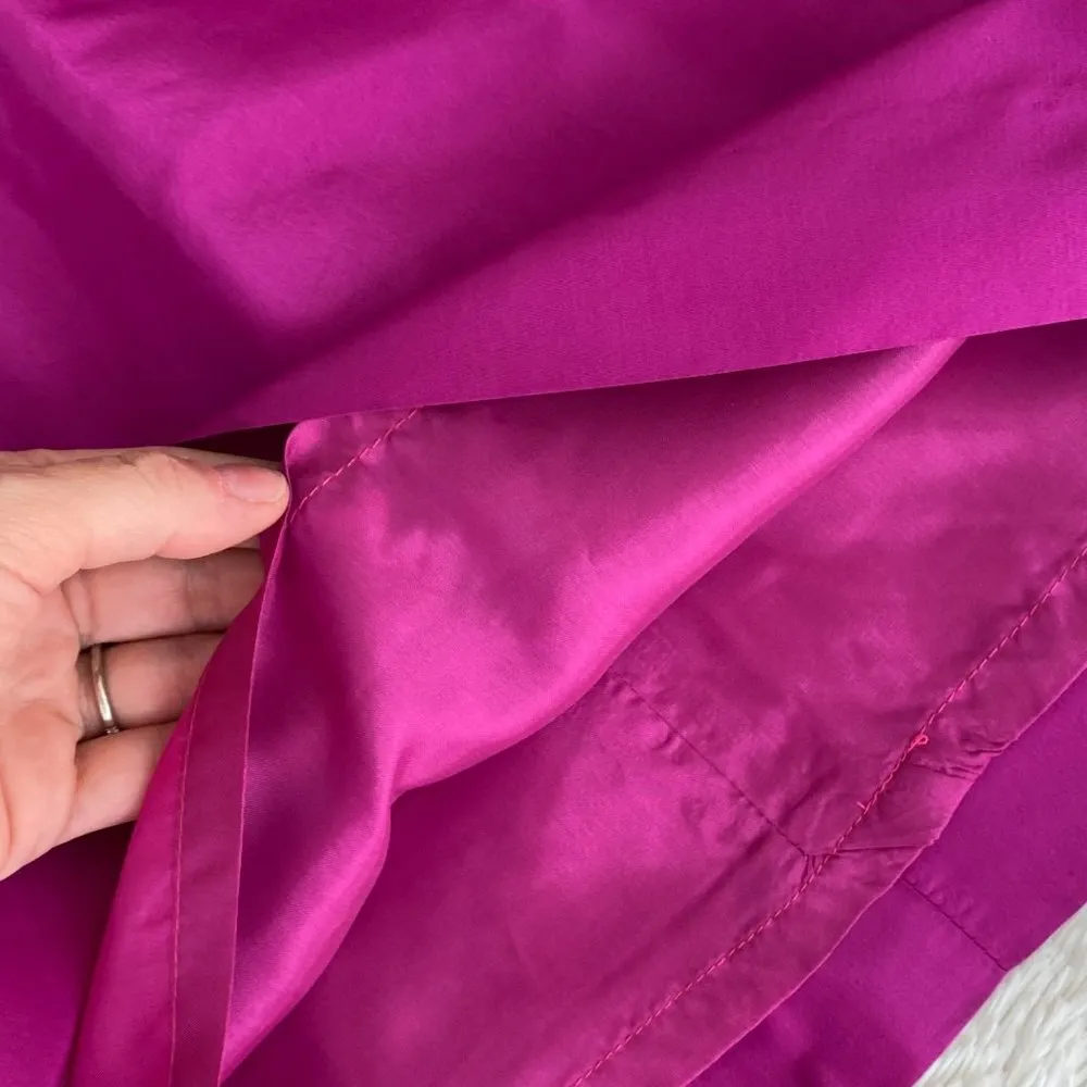 Bright Pink Sleeveless Raw Silk Cocktail Dress - Image 13