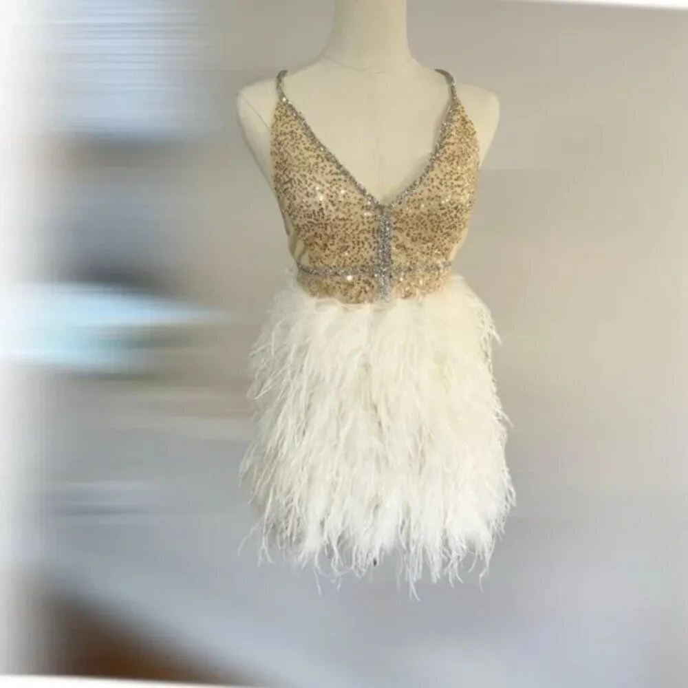 NWOT Galia Lahav– Feather & Sequin Detail Customade White Size undefined - Image 3