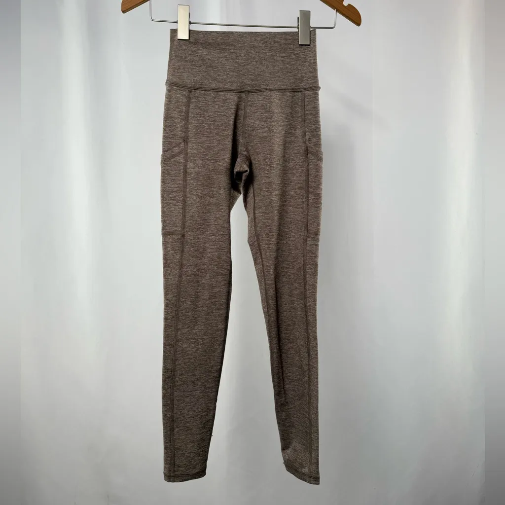 Offline by Aerie The‎ Hugger Hi Rise Pocket Leggings in Heather Brown Size XS - Image 3