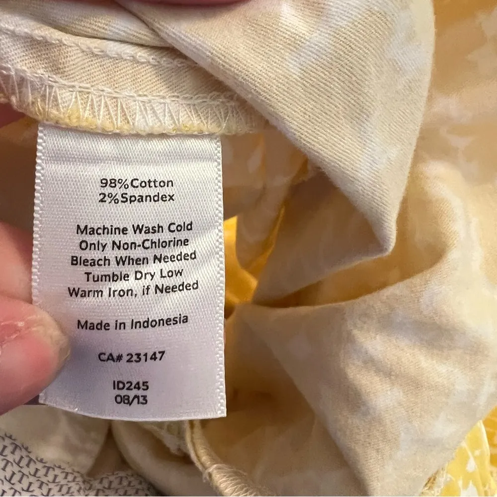 Talbots Curvy Chino Pant Yellow White Geometric 18WP - Image 11