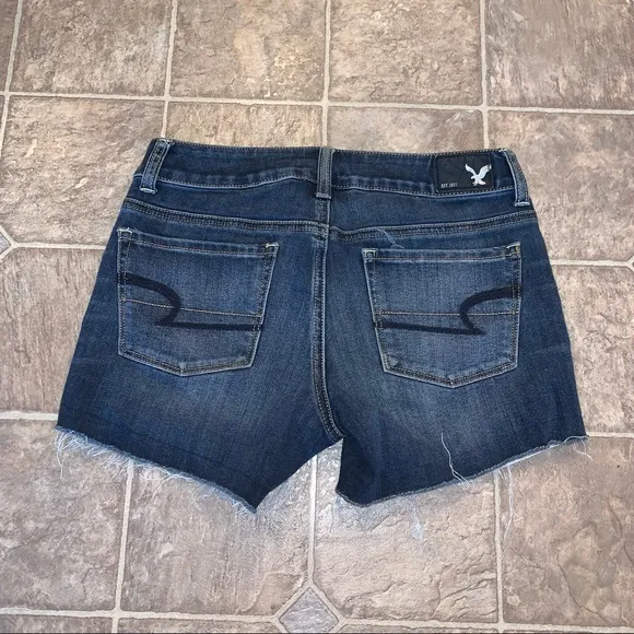 American Eagle Shortie Denim Cutoff Shorts // Size 0 - Image 2