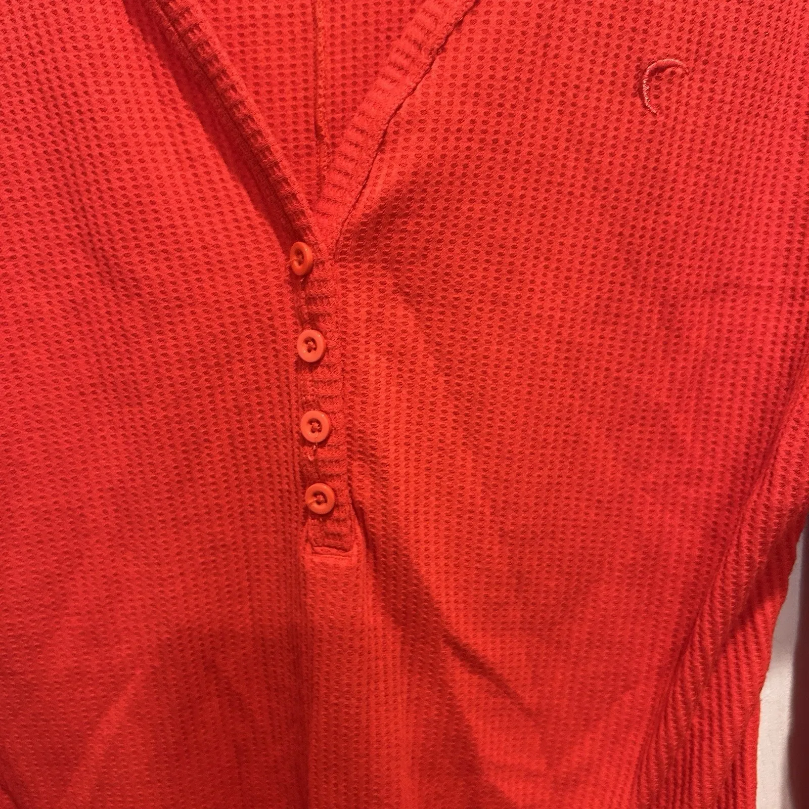 ZYIA Active‎ Don't Wake Me Red Thermal Henley Long Sleeve Top Size XL - Image 2