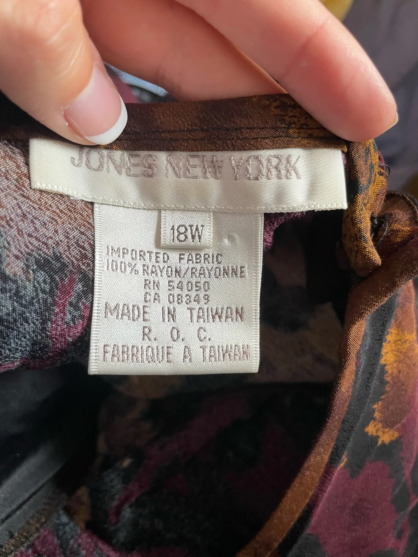 Vintage Jones New York Women’s Fall Floral Autumn Blouse Size 18W - Image 7