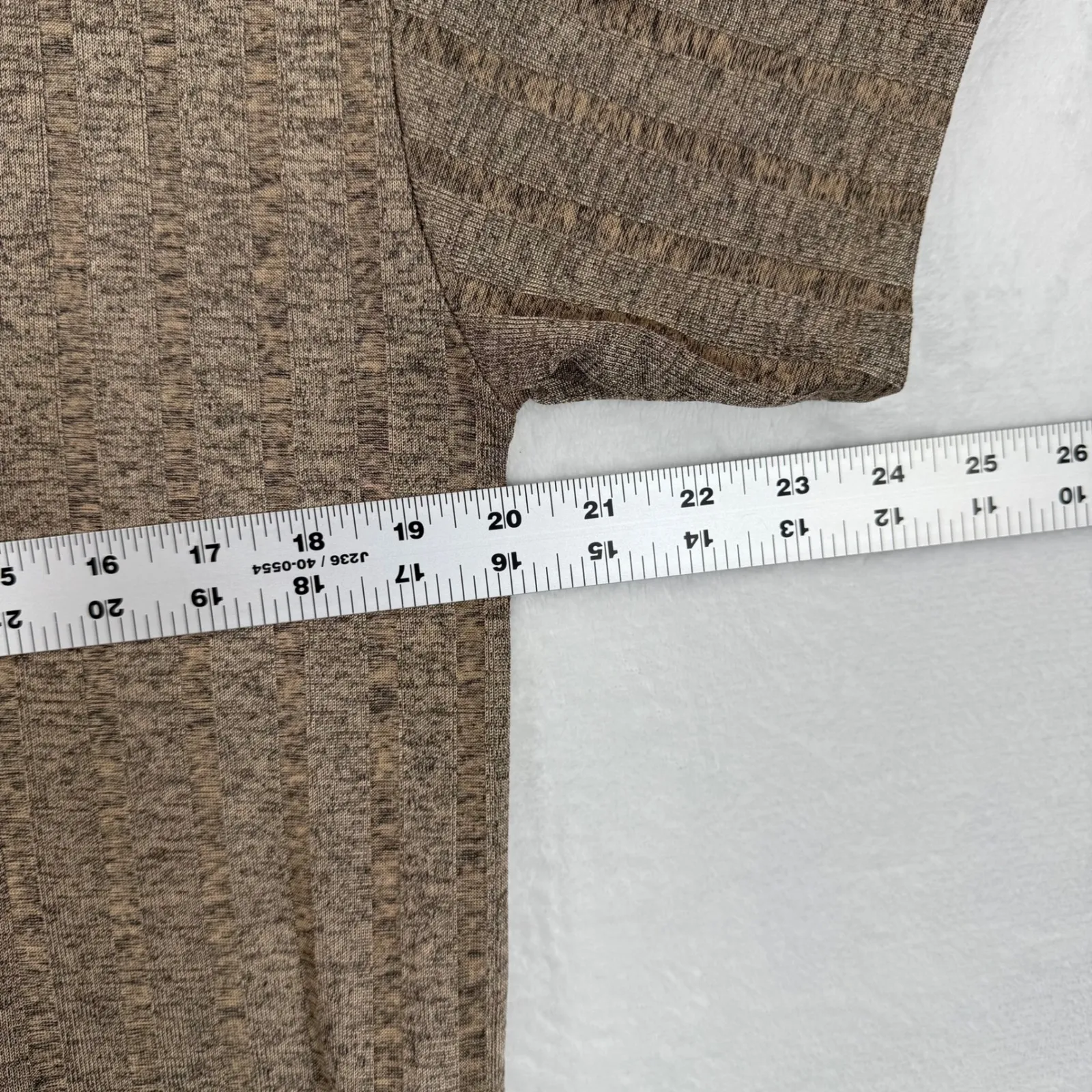 Zara Women M Ribbed V Neck Short Sleeve‎ Casual Dress Brown Collection B - Image 2