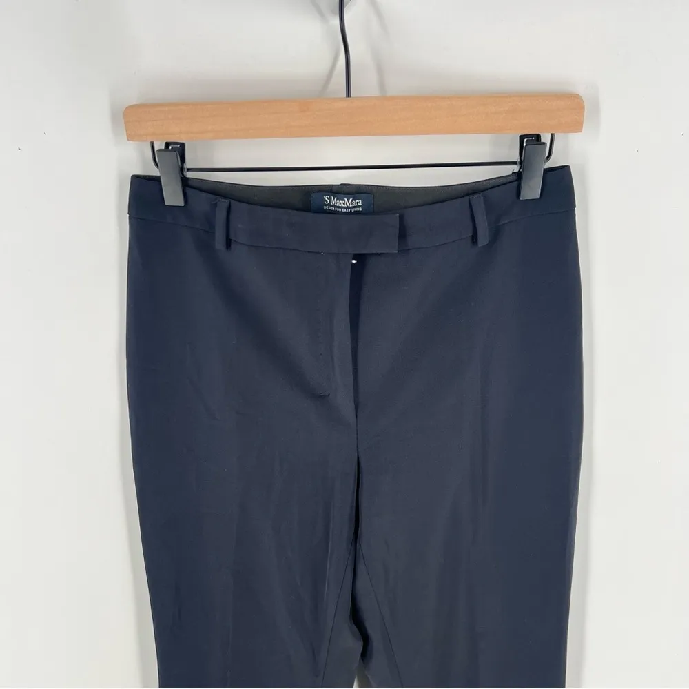 S MaxMara Navy‎ Lycra Sensations Slim Boot Cut Trousers - Image 3
