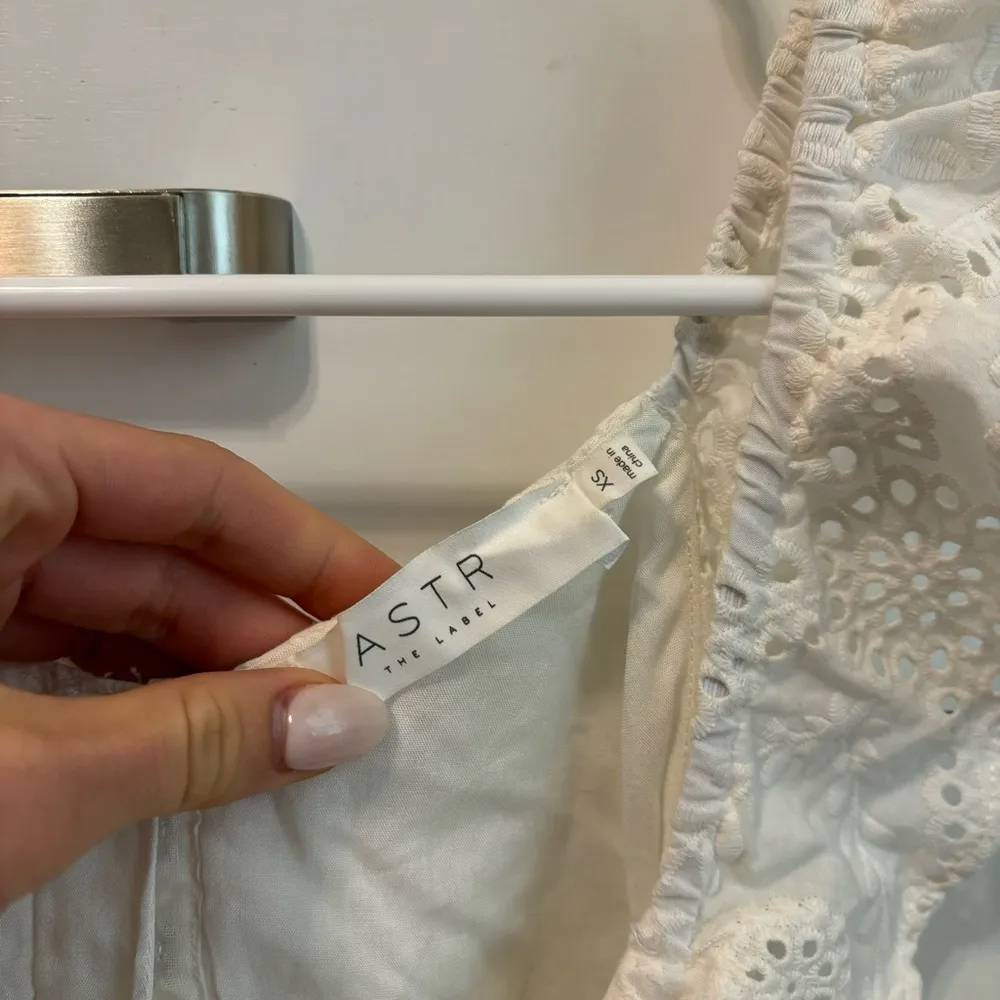 ASTR The Label Elora Ivory Eyelet Cutout Skater Dress - Image 6