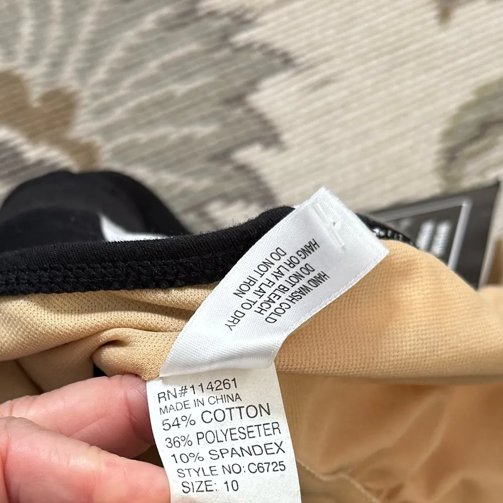 Newport News Vintage Swimsuit Black White Stripes One Piece 10 New - Image 6