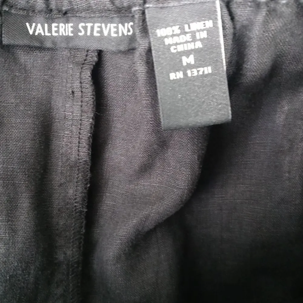 Valerie Stevens black linen pants size medium - Image 5