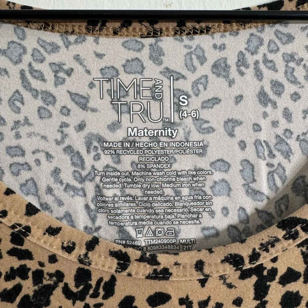 Time & Tru Maternity Leopard Print Tank Top Size Small - Image 3