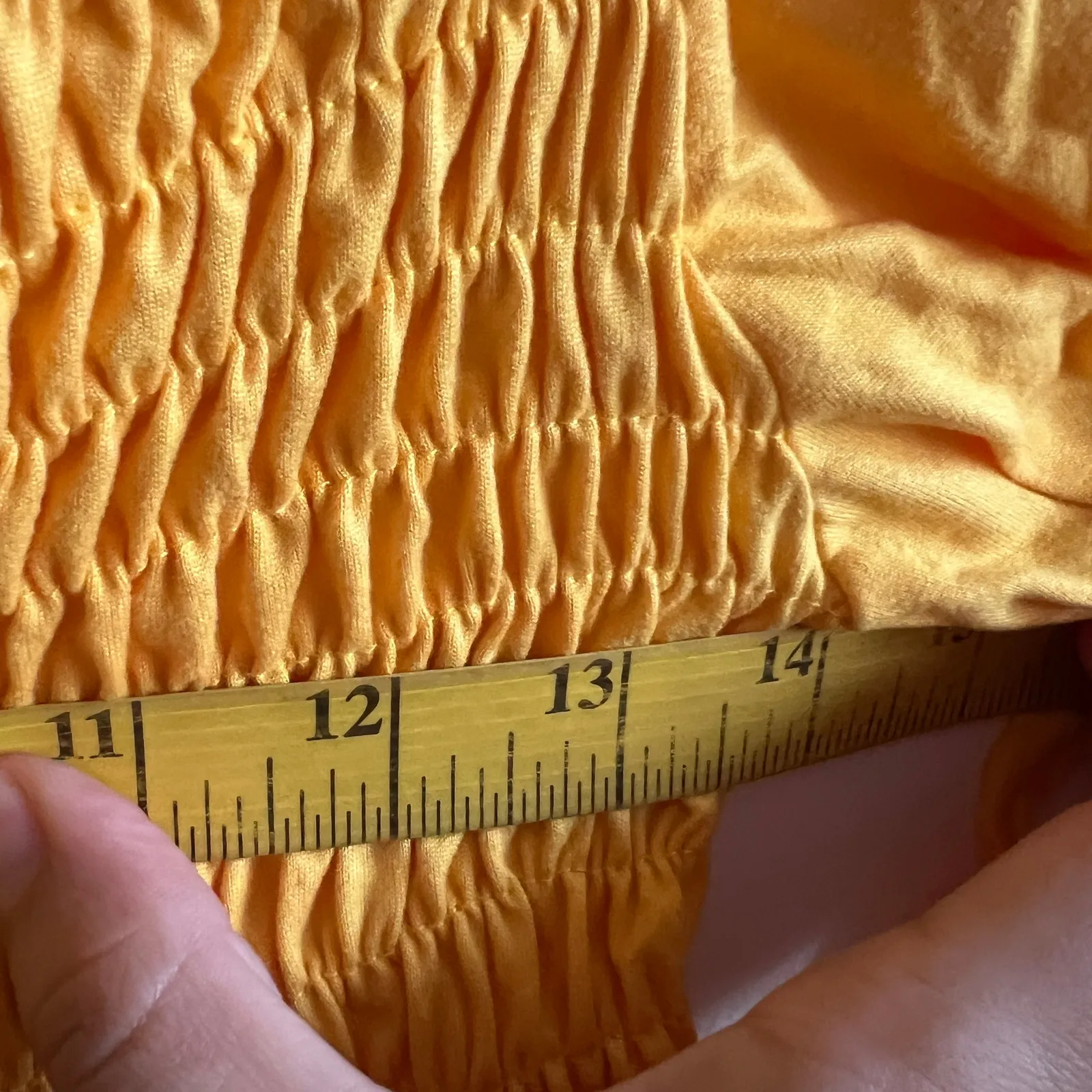 Yellow Smocked Puff Sleeve Top Cottagecore‎ Y2K Milkmaid Romantic Small - Image 6