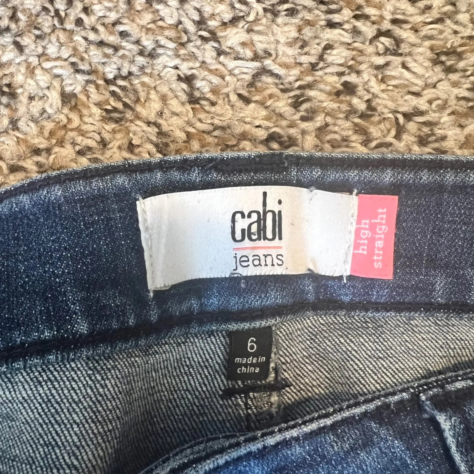 Cabi Jeans High Straight Blue Denim Distressed Flair Leg Women's Size 6 - Image 2