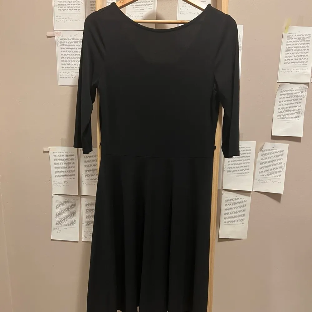 Classic Black A-line Midi Dress made in the USA - Image 2