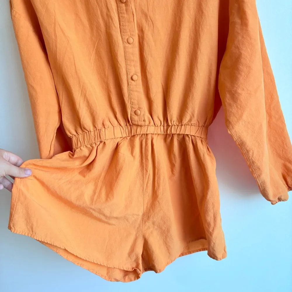 12th Tribe  orange long sleeve cotton romper size small - Image 7