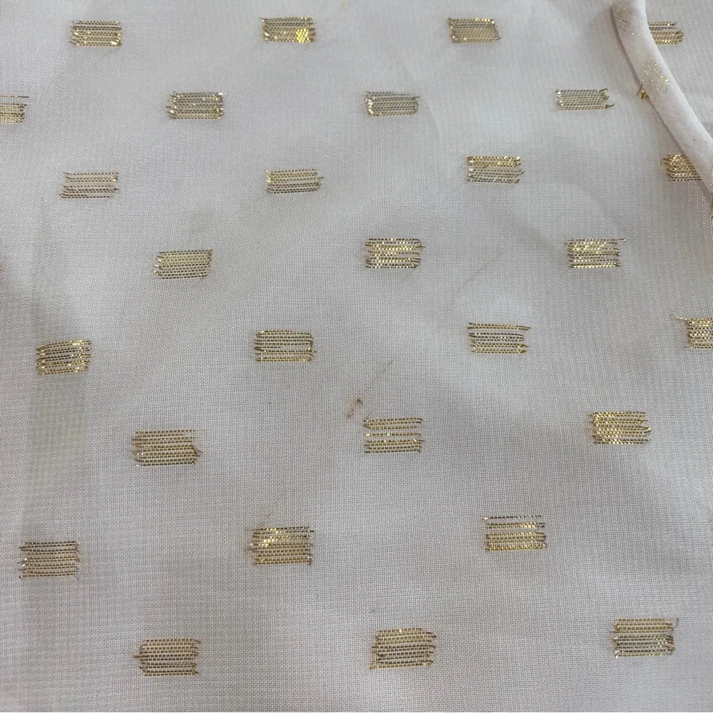 Nordstrom WAYF Pink Off-the-shoulder pink gold bow puff sleeve chiffon top Large - Image 15