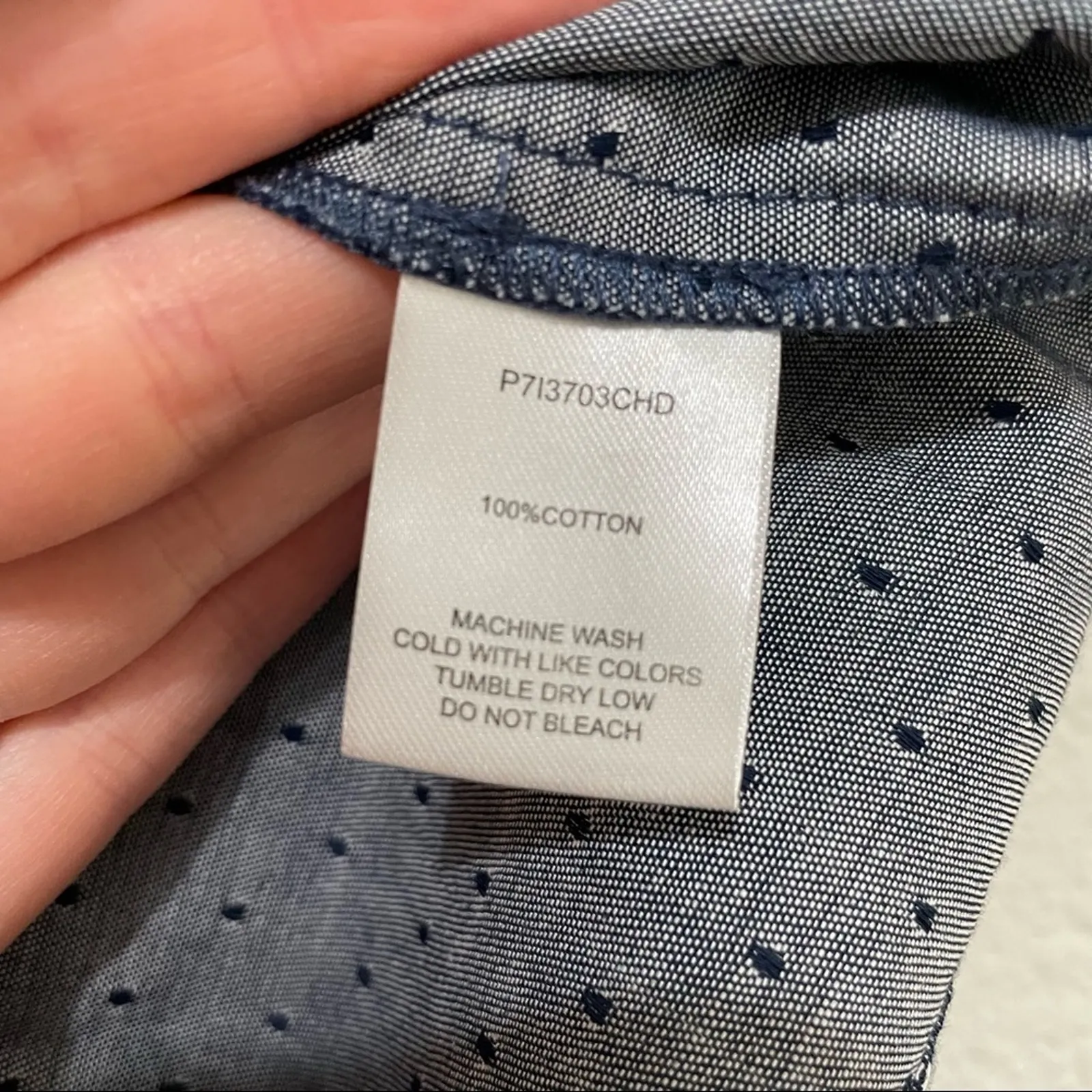 Parker Polka Dot Chambray One Shoulder Ruffled Blouse Womens XS Swiss Dot Blue - Image 6