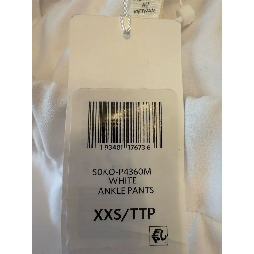 Eileen Fisher Women's Organic Cotton Slim Ankle Pant XXS White Elastic Waist NWT - Image 6