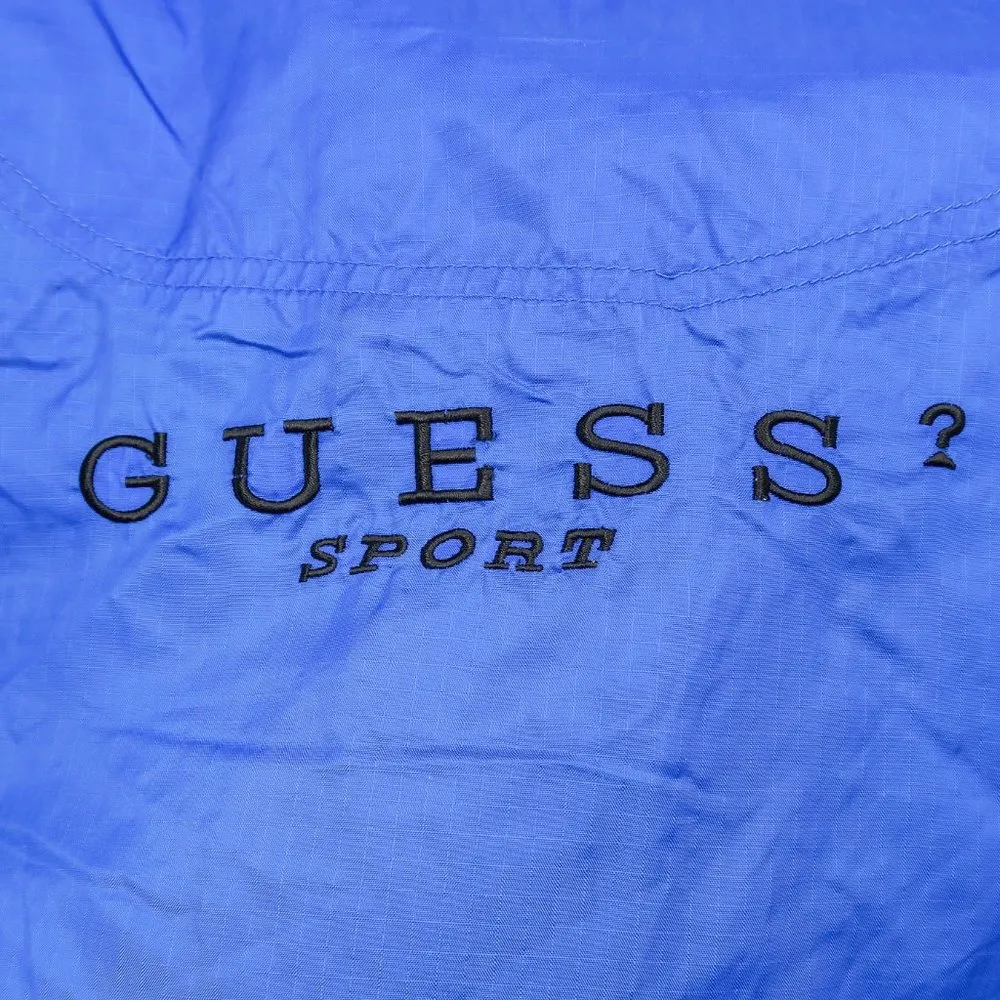 Vintage 90s Guess Sport Blue Spellout Pullover Windbreaker - Image 6