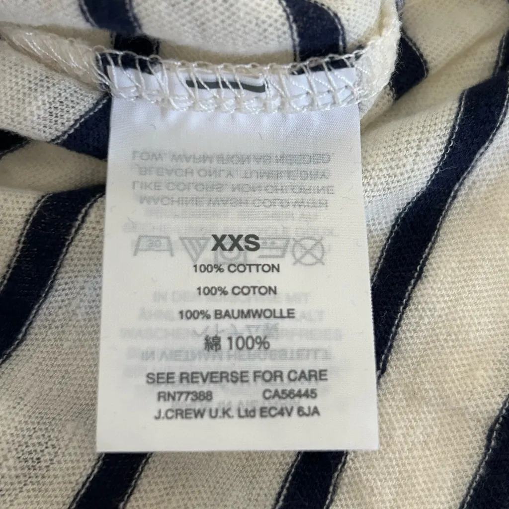 Madewell Flare Sleeve Striped T Shirt Navy Blue Cream Size XXS - Image 6