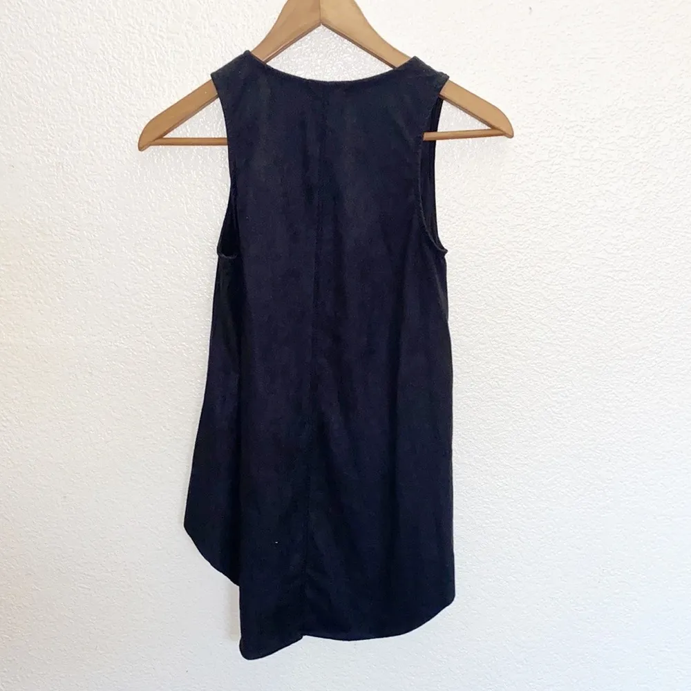 Mod Ref Black Suede High Neck Tank Top - Image 7