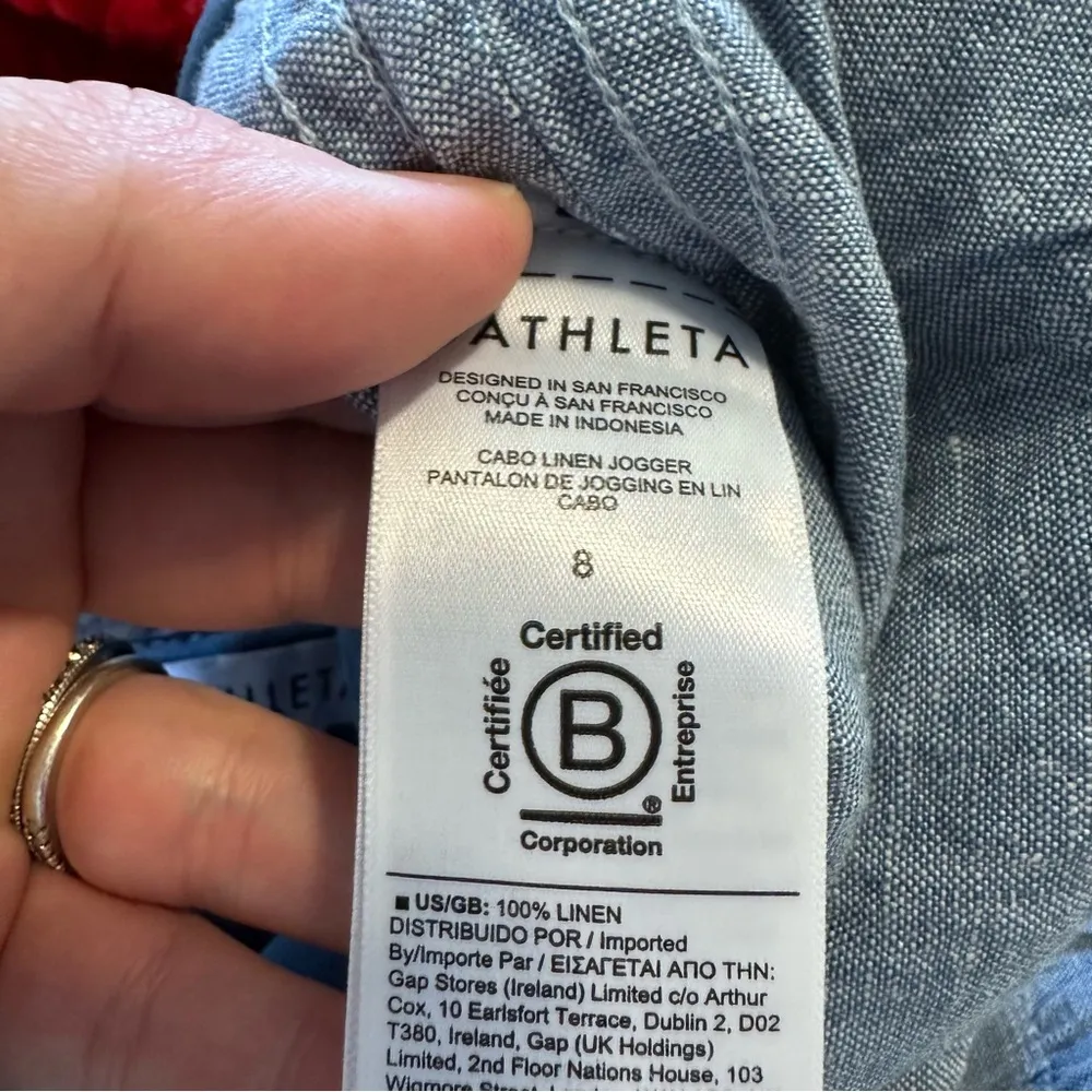 Athleta Women’s Cabo Linen Jogger Chambray Size 8 - Image 7